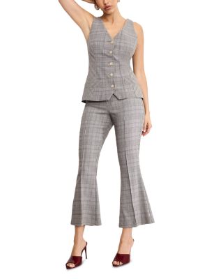 Plaid Pull On Kick Flare Pants