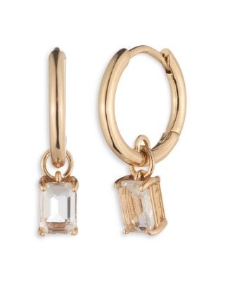 Crystal Charm Hoop Earrings