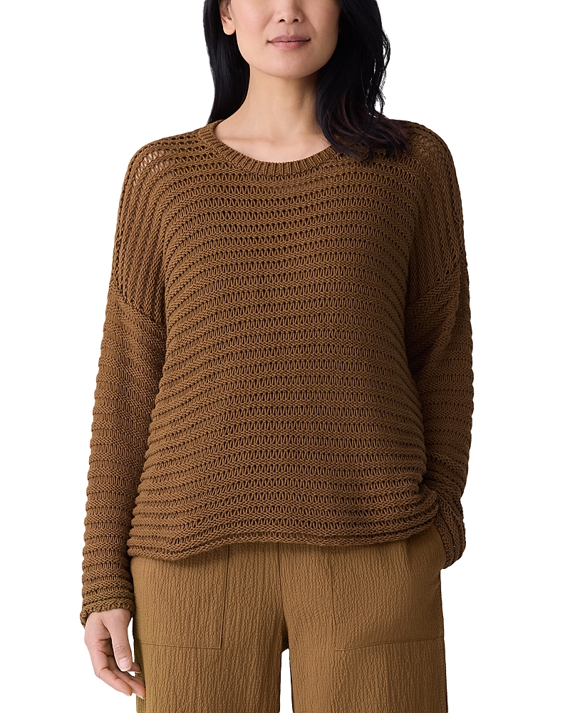 Eileen Fisher Crewneck Cord Yarn Pullover Sweater