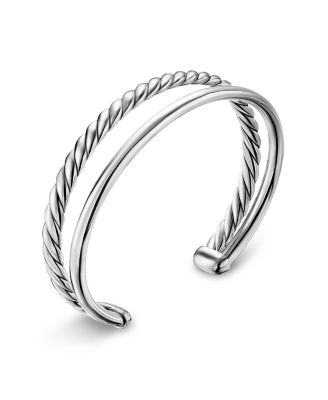 DY Mercer Two Row Cuff Bracelet in Sterling Silver, 8mm