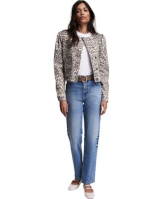 Women's Leopard Print Denim Jacket