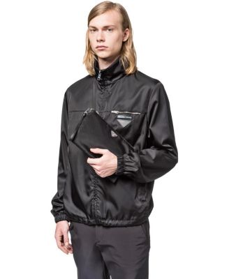 Re-Nylon And Saffiano Leather Pouch