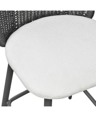 Alexa Rattan Performance Fabric Outdoor Counter Stool