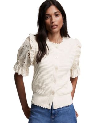 Women's Woven Sleeve Cardigan