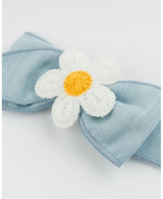 Scarlett Bow on Clip - Crochet Daisy on Denim - Baby