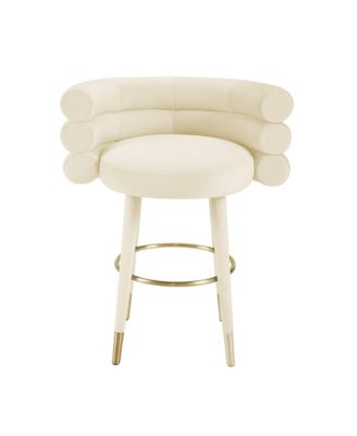 TOV Furniture - Betty Velvet Counter Stool in Grey