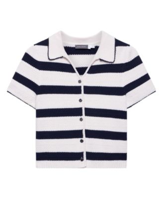 Women's Stripe Collar Knit Cardigan Top
