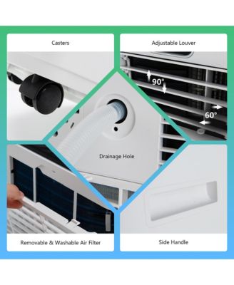 8000 BTU Portable Air Conditioner with Remote Control 3-in-1 Air Cooler with Drying