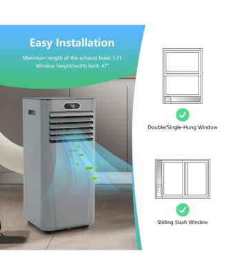  10000 BTU Portable Air Conditioner w/ Remote Control 3-in-1 Air Cooler w/ Drying