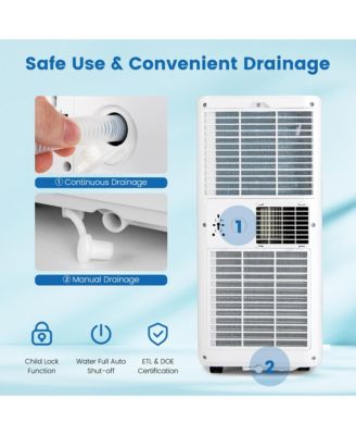  10000 BTU Portable Air Conditioner with Dehumidifier & Fan Mode, up to 350 Sq.Ft