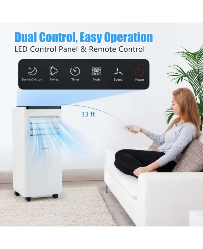 8000 BTU Portable Air Conditioner Cools up to 250 Sq.Ft with Fan & Dehumidifier 5000 BTU(8000BTU ASHRAE)