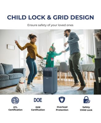 8000 BTU Portable Air Conditioner with Remote Control 3-in-1 Air Cooler with Drying