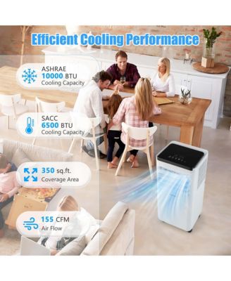  6500 BTU(10000 BTU ASHRAE) Portable Air Conditioner Cools up to 350 Sq.Ft with Fan & Dehumidifier