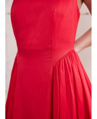  Women's Full Skirt Linen Dress