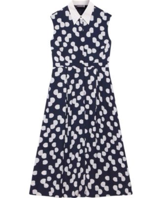  Women's Spot Halter Shirt Midi Dress