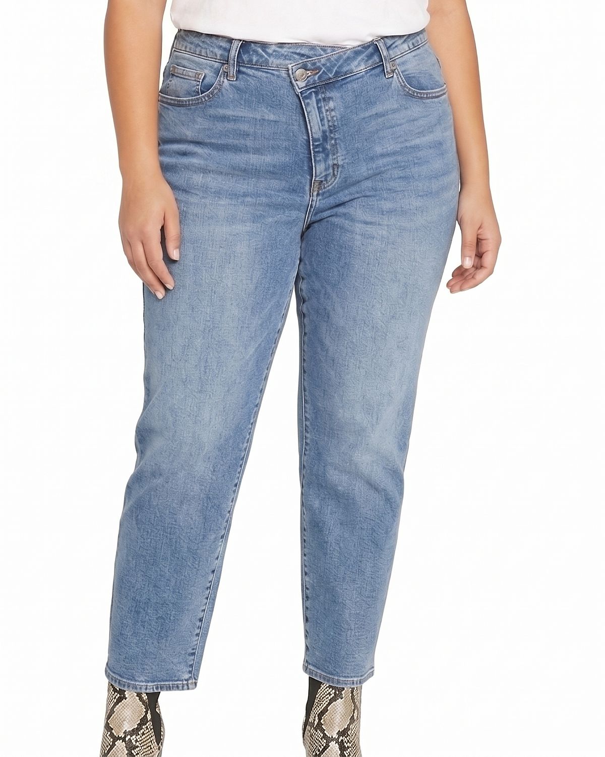 Universal Standard Women's Plus Katie High Rise Crossover Jeans