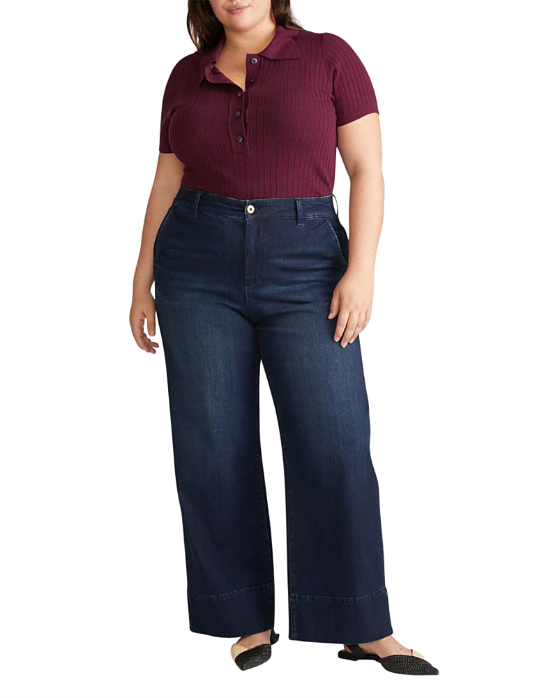 Universal Standard Women's Plus Carol High Rise High Stretch Jeans in Blue Wash
