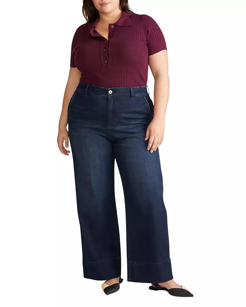 Universal Standard Women's Plus Carol High Rise High Stretch Jeans in Blue Wash
