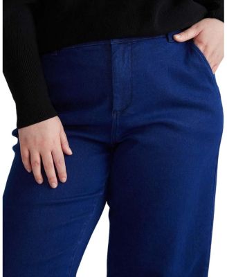  Women's Plus Katie High Rise Crossover Jeans in Blue Wash
