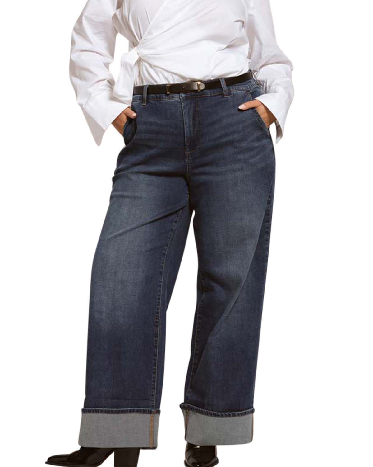 Women's Plus Carol High Rise High Stretch Jeans in Blue Wash