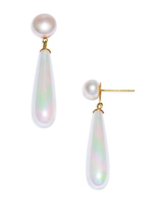 Imitation Pearl Linear Drop Earrings