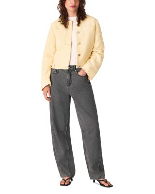 Textured Collarless Jacket