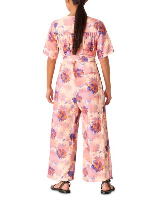 Petite Floral Button Front Jumpsuit