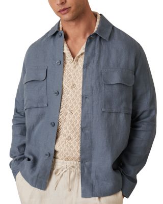REISS - Regular Fit Twin Pocket Linen Shirt Jacket