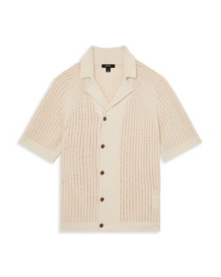 Regular Fit Ribbed Knit Cuban Shirt