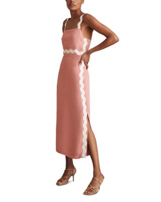 REISS - Asher Wave Craft Midi Dress
