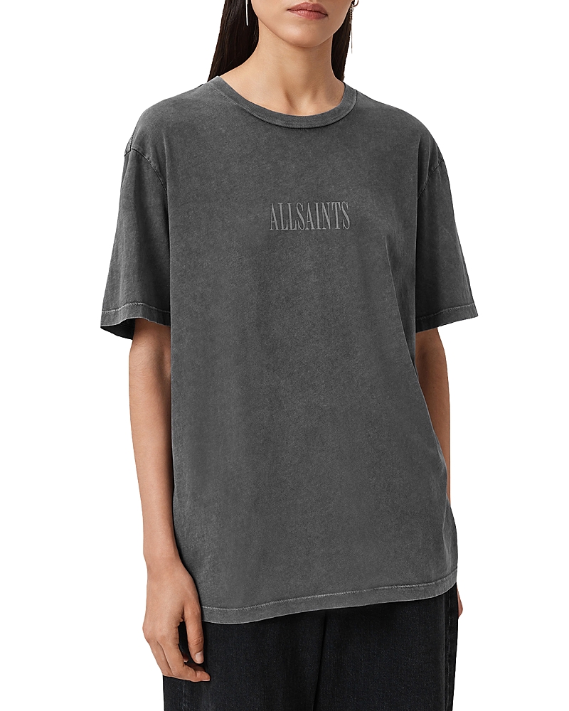 Allsaints Wings Oversize Cotton Graphic T-shirt In Gray