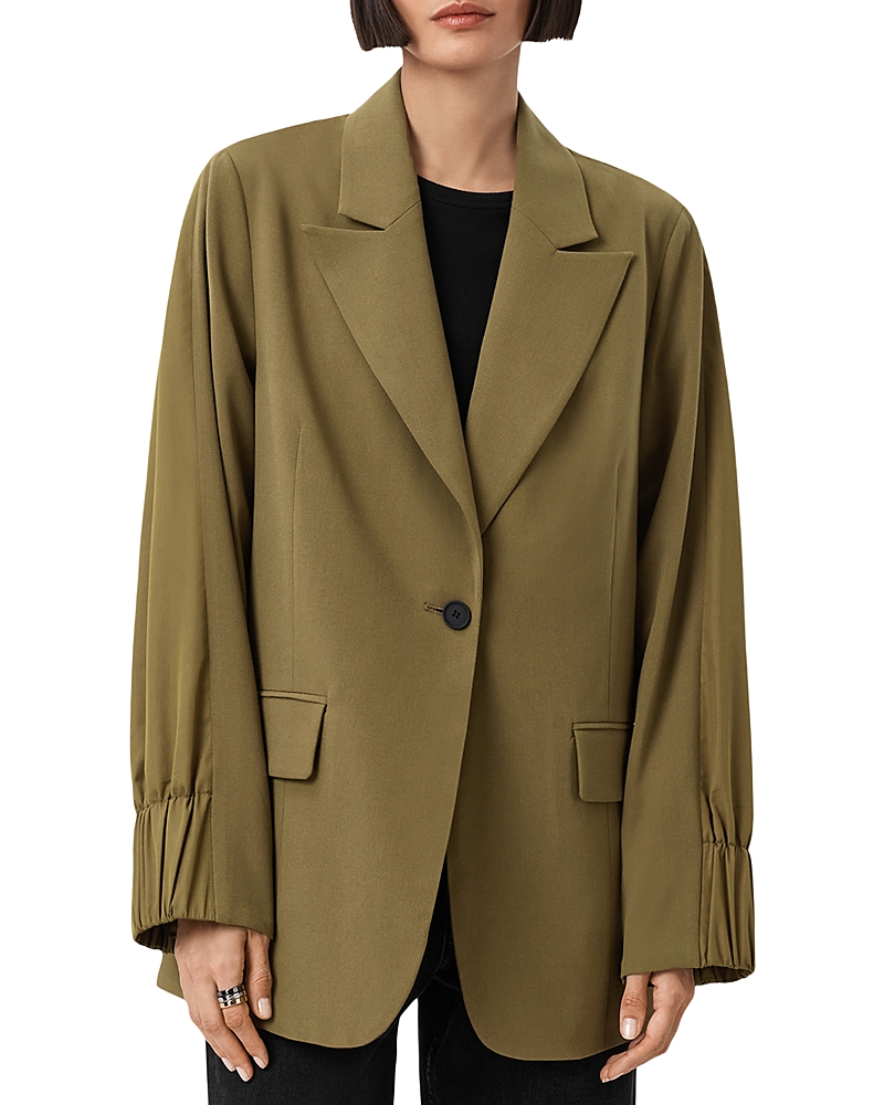 Allsaints Alassett Oversize Blazer In Green