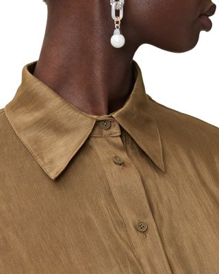 Staci Linen & Silk Smocked Shirt