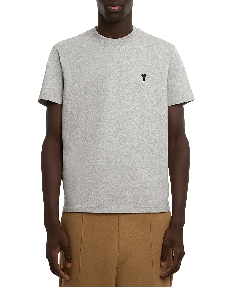 Ami Alexandre Mattiussi Ami De Coeur T-shirt In Organic Cotton Jersey In Gray