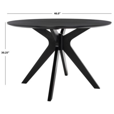 Carolee 46" Round Dining Table, Black