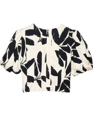  Women's Neutral Palm Print Top
