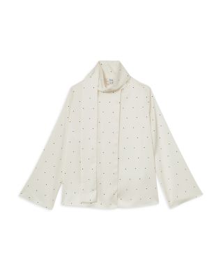 Rina Tie Neck Polka Dot Blouse
