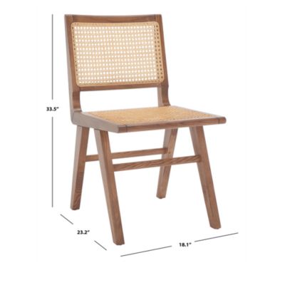 Hattie French Cane Dining Chairs, Set of 2, Walnut/Natural