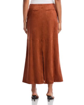 Regal Poise Faux Suede Maxi Skirt