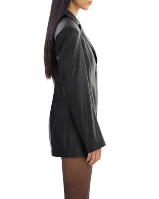 Faux Leather Blazer Dress