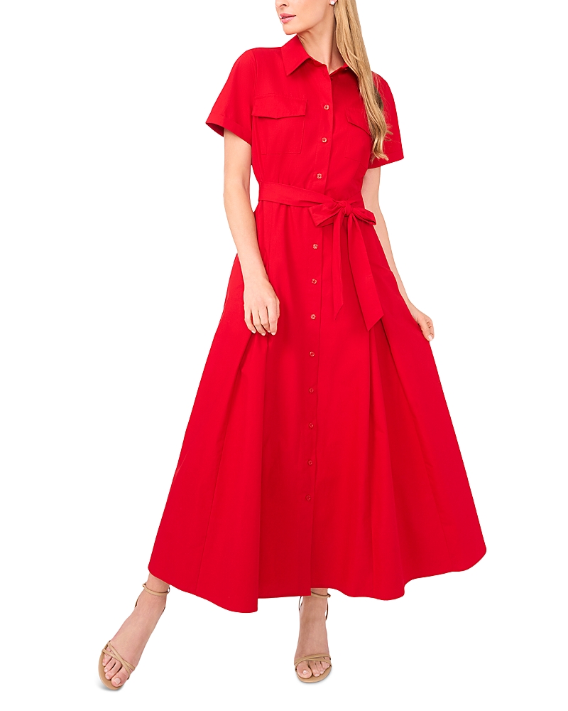Ted Baker Shirt Dress With Self Belt In Red