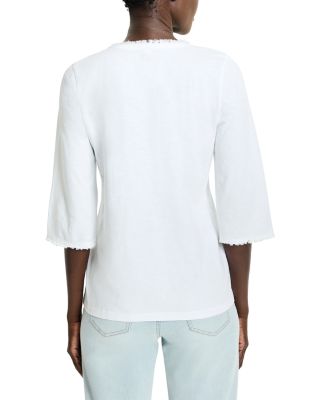 Fringe Trim 3/4 Sleeve Tee