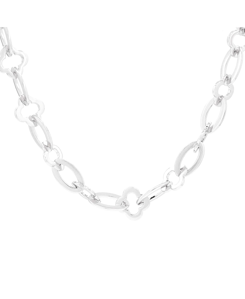 Pre-owned Pre-owned Van Cleef & Arpels Van Cleef & Arpels Byzantine Alhambra Chain Link Necklace 18k White Gold