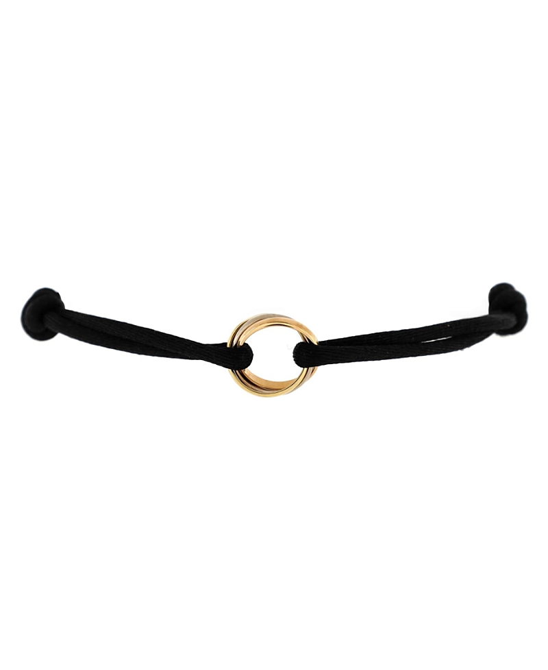 Pre-owned Pre-owned Cartier Cartier Trinity On Cord Bracelet Silk Cord With 18k Tricolor Gold