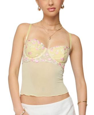 Edikted - Embroidered Floral Sheer Bra Top