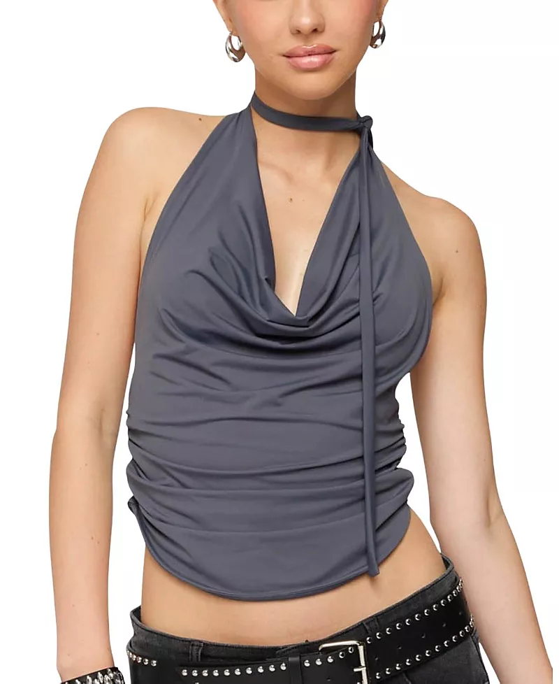 Edikted Two Piece Cowl Neck Scarf Halter Top