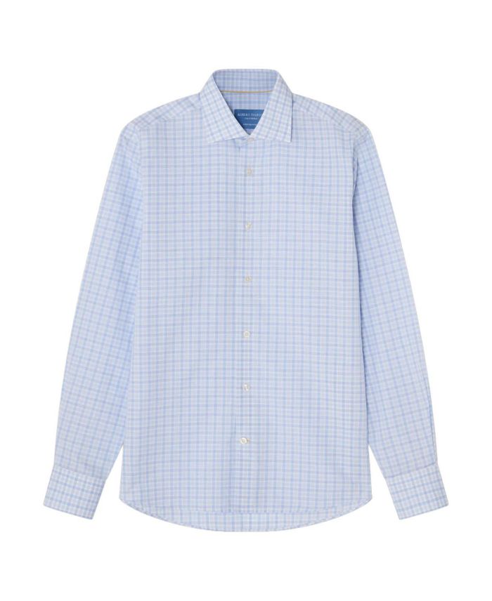 Reynolds Check Cotton/Linen Contemporary Fit Shirt
