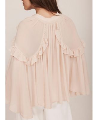  Women's Cape Ruffle Blouse