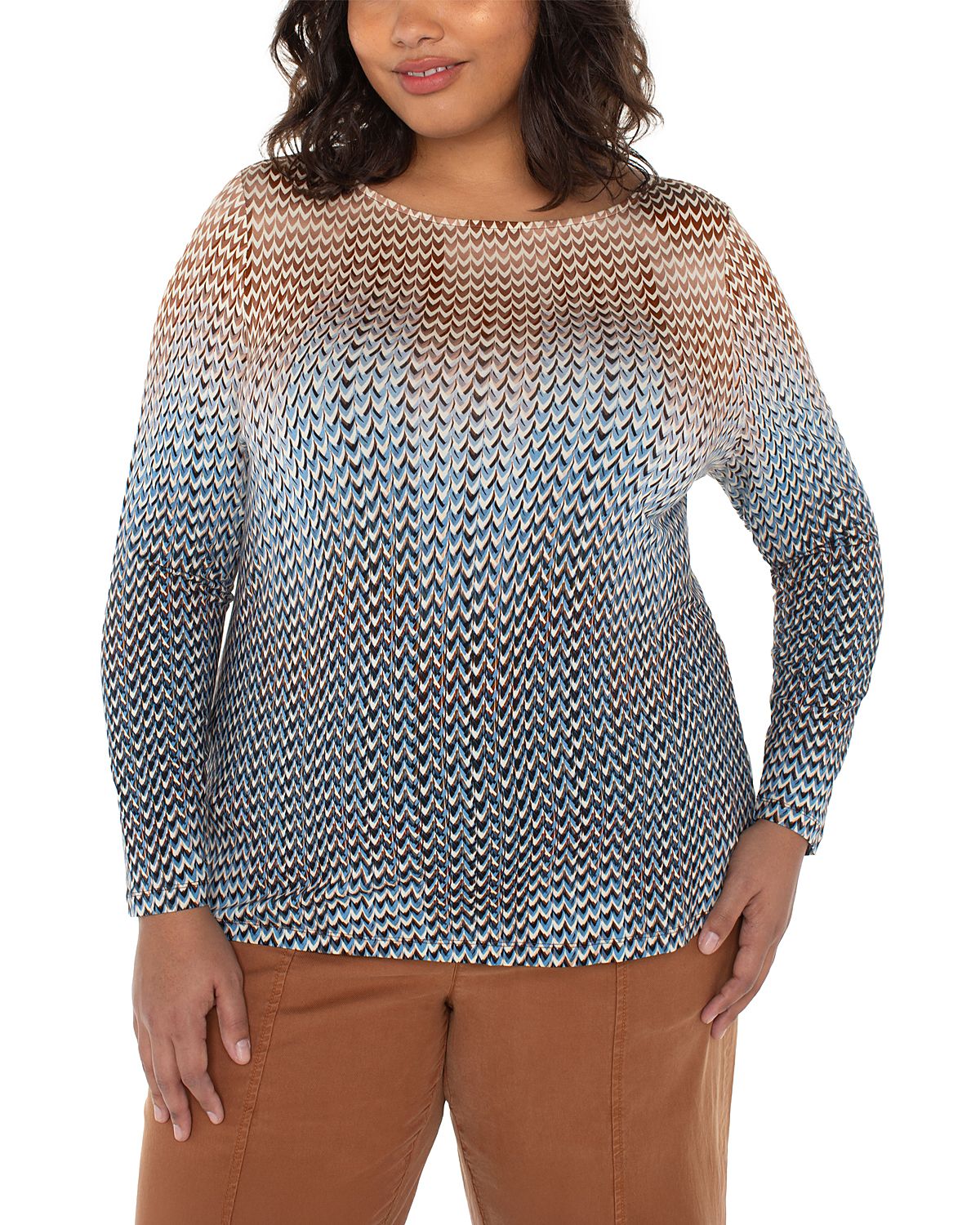 Liverpool Los Angeles Plus Ombre Print Top