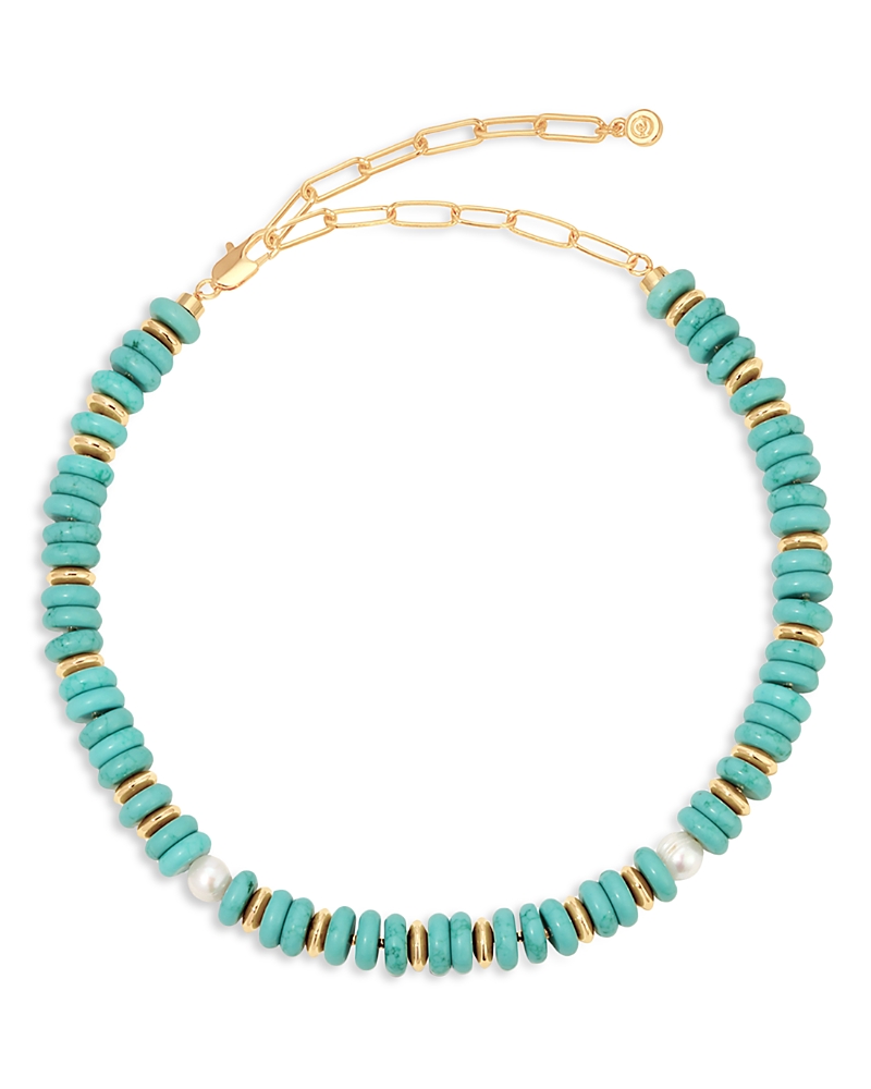 Ettika Saint Tropez Stone Breaded Collar Necklace, 15